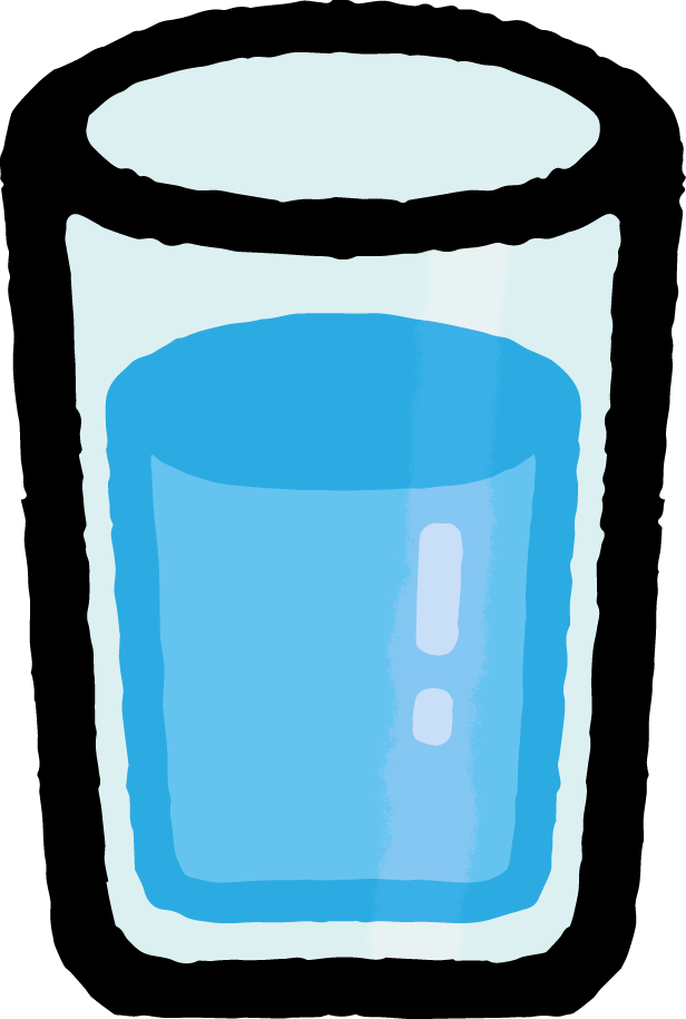 コップに入った水一杯のイラスト かわいい無料イラスト素材