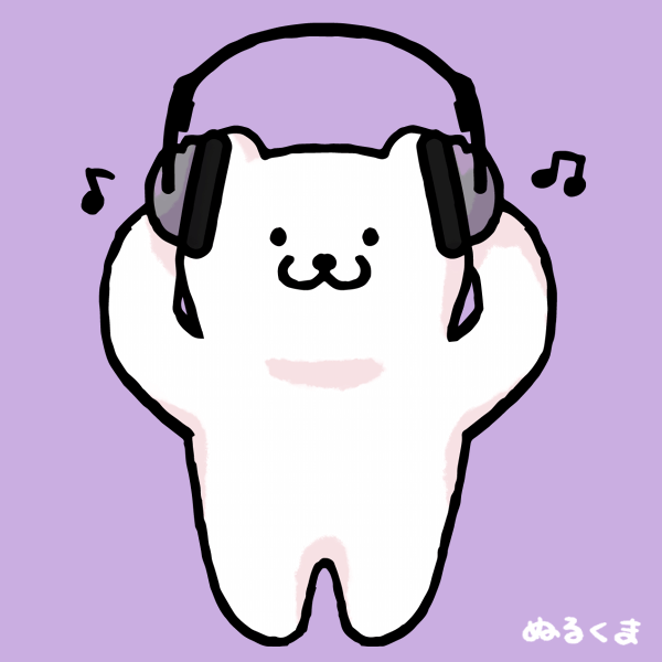 ヘッドホンで音楽を聴いているイラスト かわいい無料イラスト素材