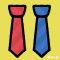 ネクタイのイラスト・赤と青